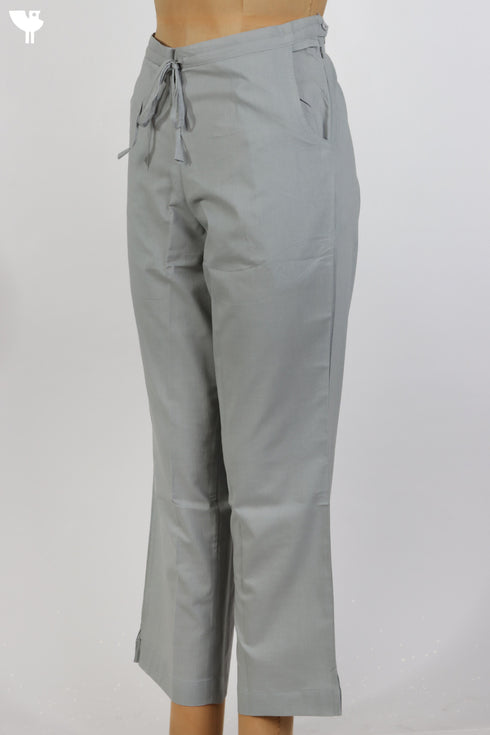 Cambric Cotton Pants in Smoke Grey